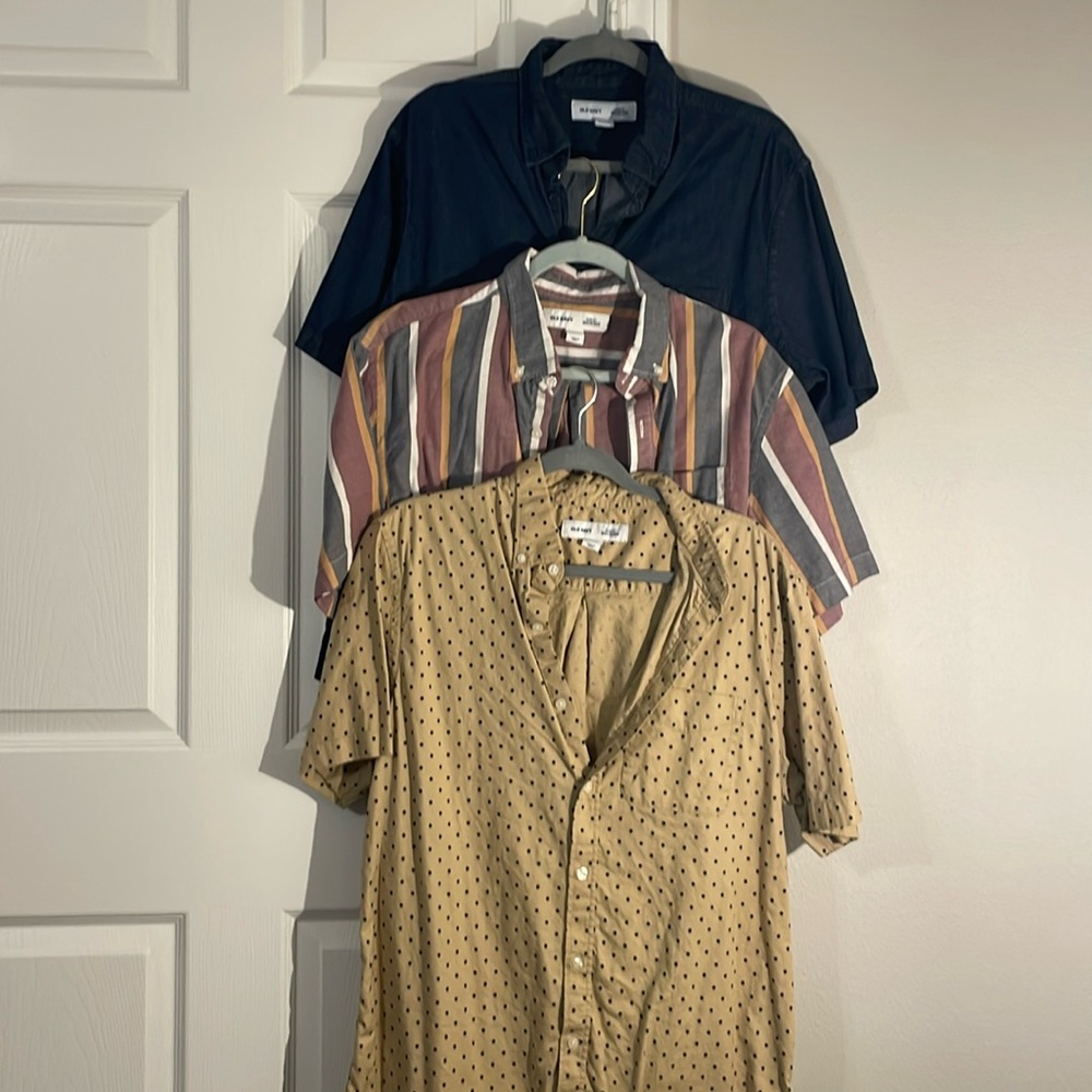 Old Navy Button Down Short Sleeve Shirt Bundle - 3 Shirts